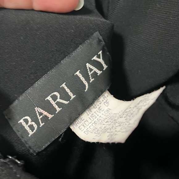 VINTAGE 90s Bari Jay Stretch Lux Evening Gown Size 5/6 Made in USA - Picture 3 of 12